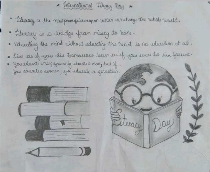 World literacy day( September 8)drawing /easy International literacy day  drawing for biginners - YouTube